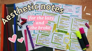 how to take aesthetic notes with minimum effort amp minimal supplies [upl. by Assenav156]