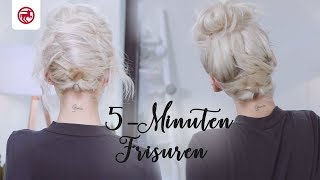 Tutorial  5MinutenHochsteckfrisuren  Alltagsfrisuren [upl. by Namyw]