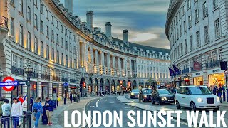 England Central London Sunset Walk  Relaxing Walking tour in West End London 4K HDR [upl. by Layla]