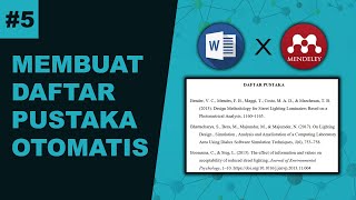 Cara Membuat Daftar Pustaka Otomatis Menggunakan Mendeley [upl. by Lunneta]