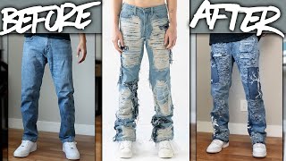 DIY  Custom WhoDecidesWar FULLY DISTRESSED Denim Jeans  JULIUS [upl. by Munt]