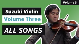 Suzuki Violin Book 3 All Songs with Piano Accompaniment [upl. by Hobbs]