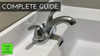 How To Install Bathroom Faucet And Drain  Moen Adler Collection [upl. by Nerty295]