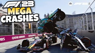 F1 23 MEGA CRASHES 1 [upl. by Inek]